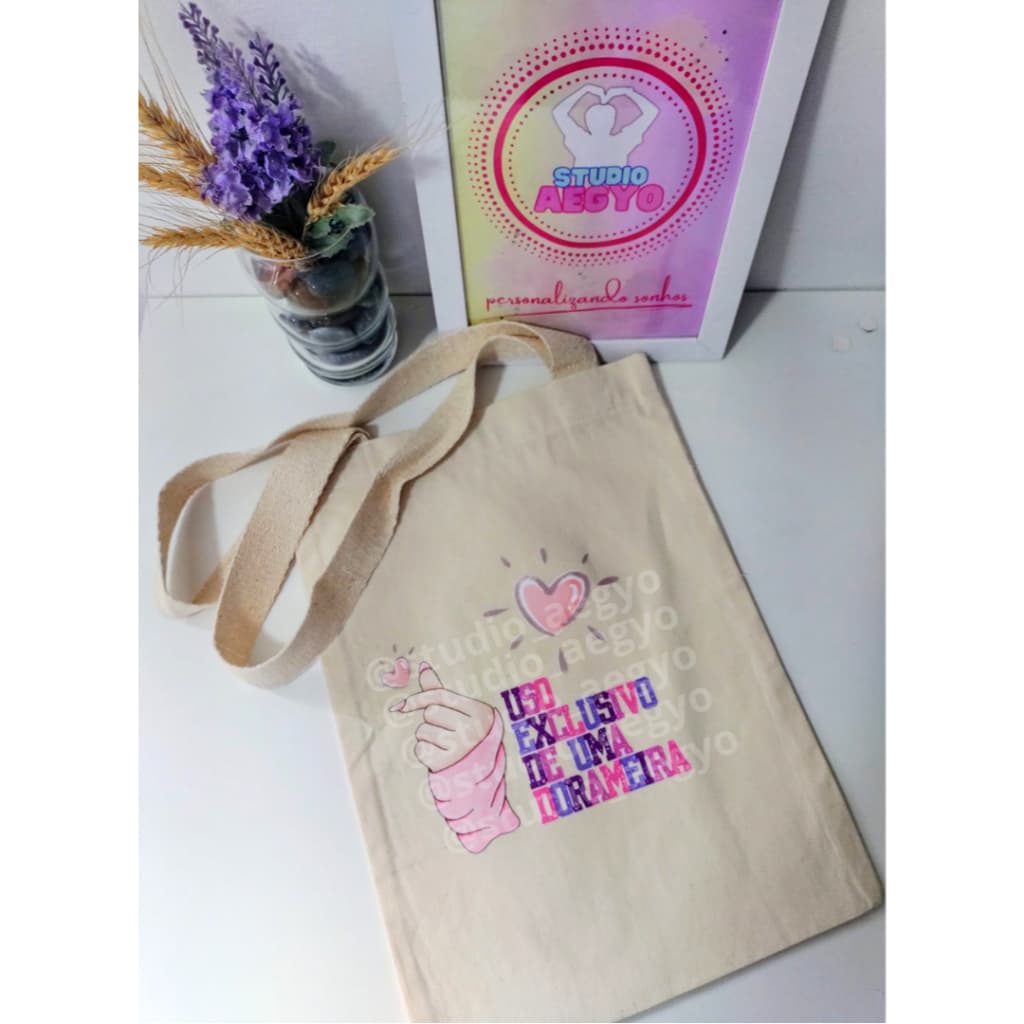 Bolsa Sacola Ecobag Ecológica Sem Zíper Personalizada com sua arte 100% Algodão - Dorameira