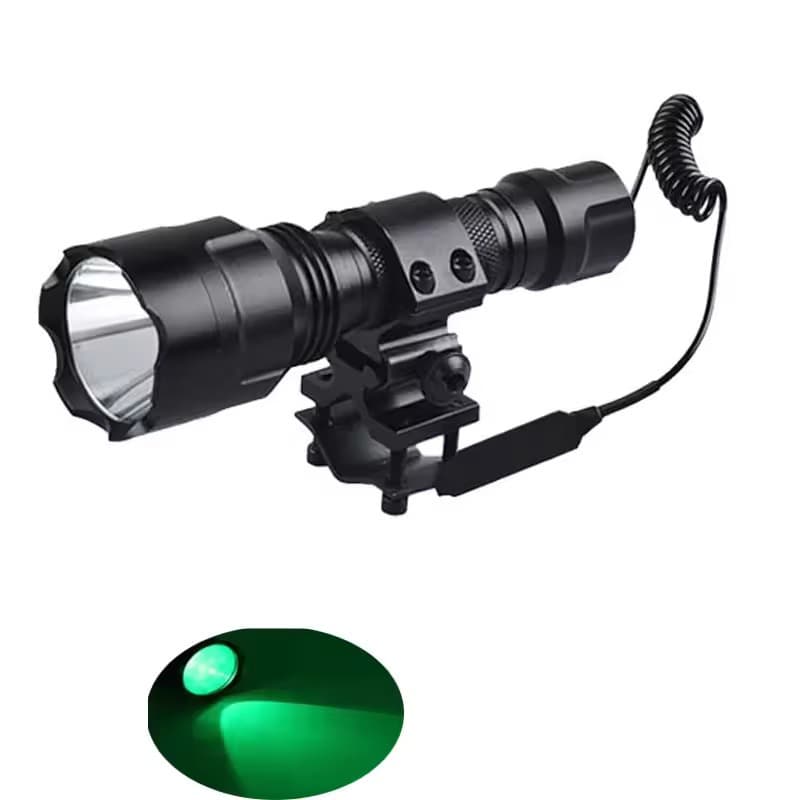 Lanterna Tática Aluminio Led Luz Verde Potente Recarregável Pesca sitio caça