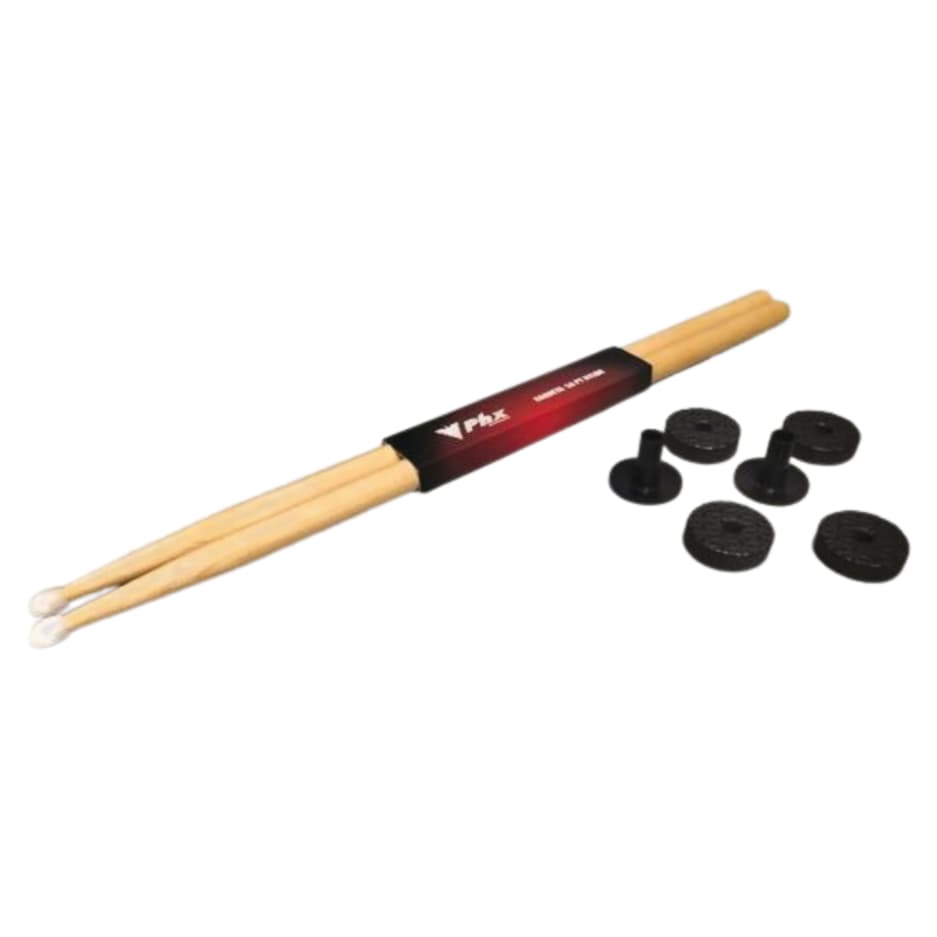 Baqueta 5a Nylon Phx + 4 Feltros E 2 Bases P/ Pedestal Prato