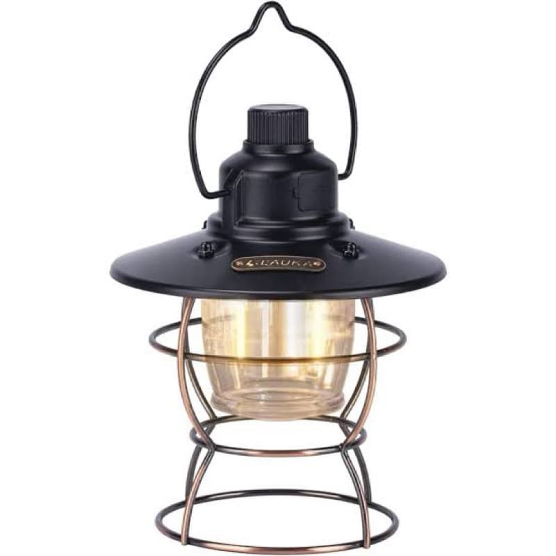 Lanterna Retrô LED Recarregável – Estilo Industrial para Decoração e Camping