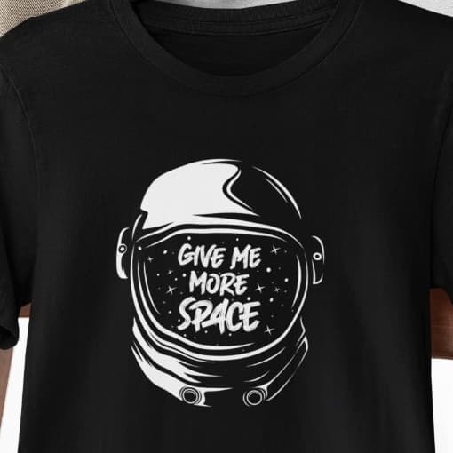Camiseta preta básica estampa de astronauta, camiseta masculina tecido premiun