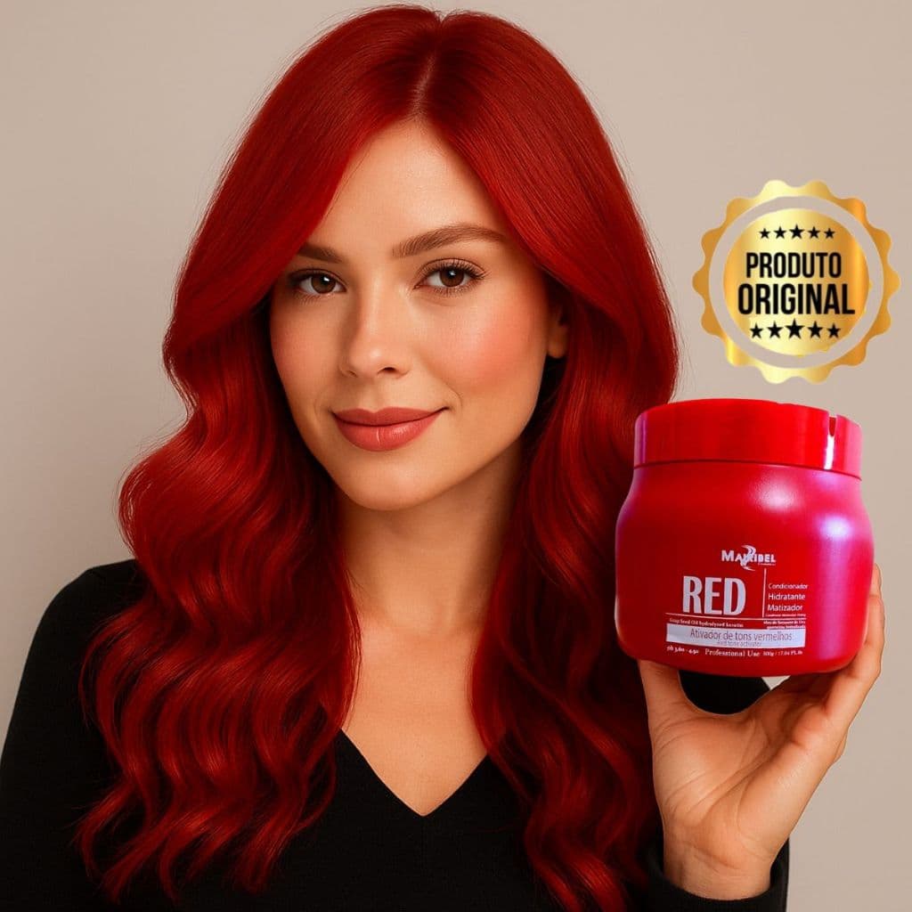 Matizadora Cabelo Vermelho Red 500 ou 250 Gramas da Maribel  | Similar Meu Liso Vermelho Salon Line