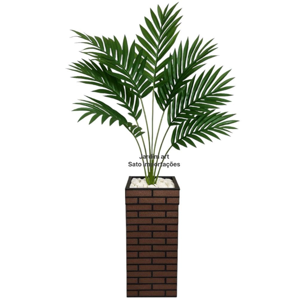 Vaso Moderno coluna com Palmeira 1 m – Material Leve para Ambientes Internos cod505