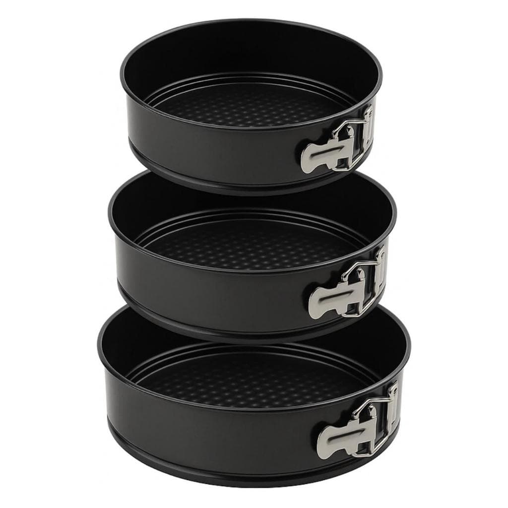 Conjunto 3 Formas Redondas Fundo Removível  / Fundo Falso Antiaderente Teflon Para Tortas Bolos