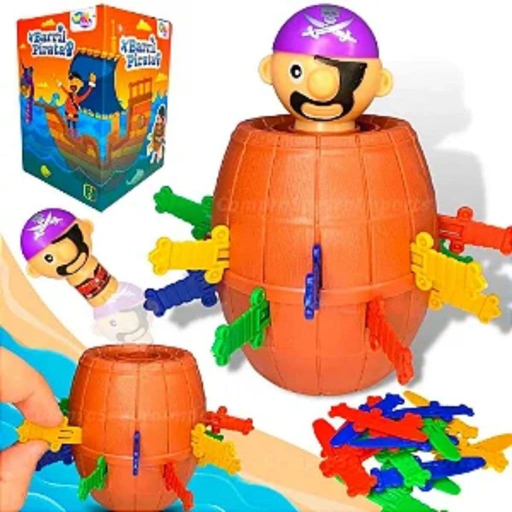 Jogo Infantil Pula Pirata Barril Jump Pequeno Brinquedo Jogo de Mesa Divertido em Grupo Aventura