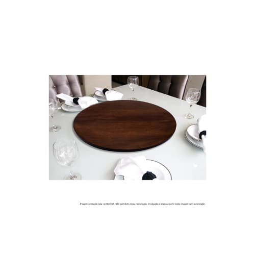 Prato Giratório Centro De Mesa Castanho 66cm Cor chocolate Sem Fixação