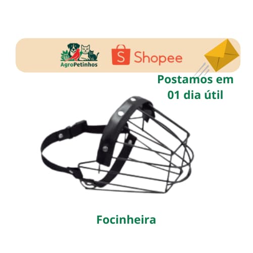 Focinheira Aramada de Metal Preto do Nº 01 ao 06, Passeio seguro, Focinheira resistente