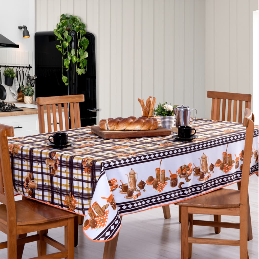 Toalha de Mesa Prática Oxford Para 4 Lugares Grossa Várias Estampas Decoração Cozinha Casa