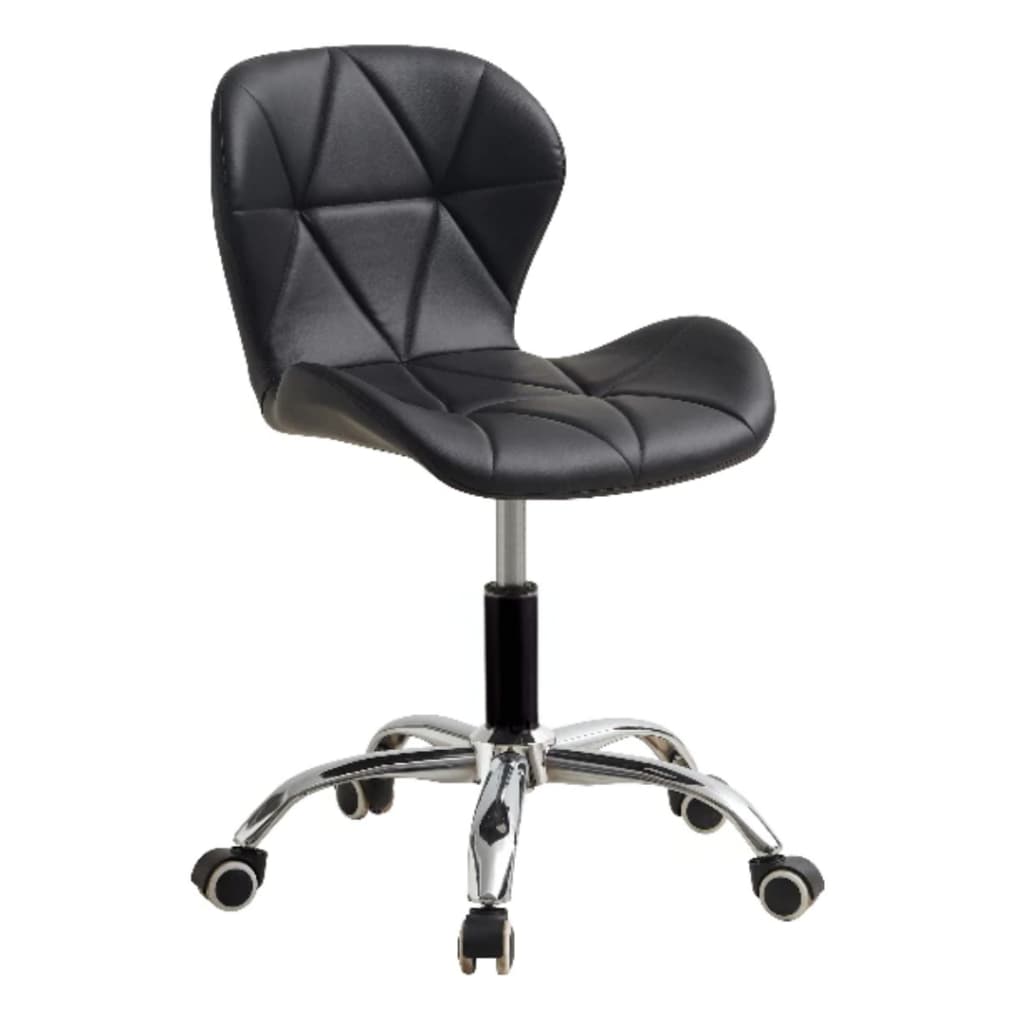 Cadeira Mocho Charles Eames Eiffel Slim Office Branca Estofada Giratória Cromada Rodizio Anti Risco