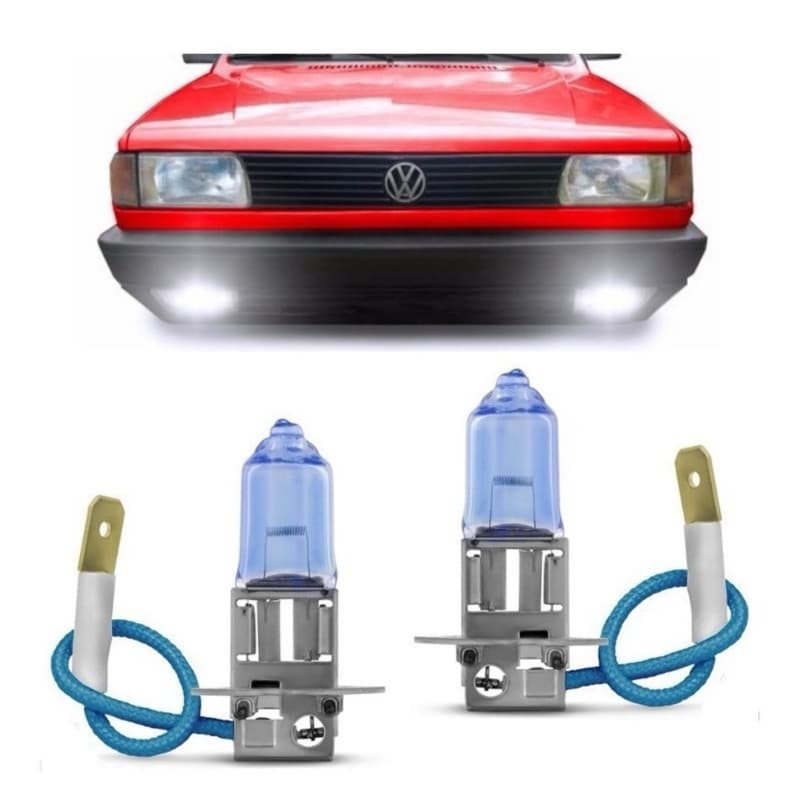 Kit Lampadas Farol Milha Gol Quadrado 91 A 95 Super Brancas