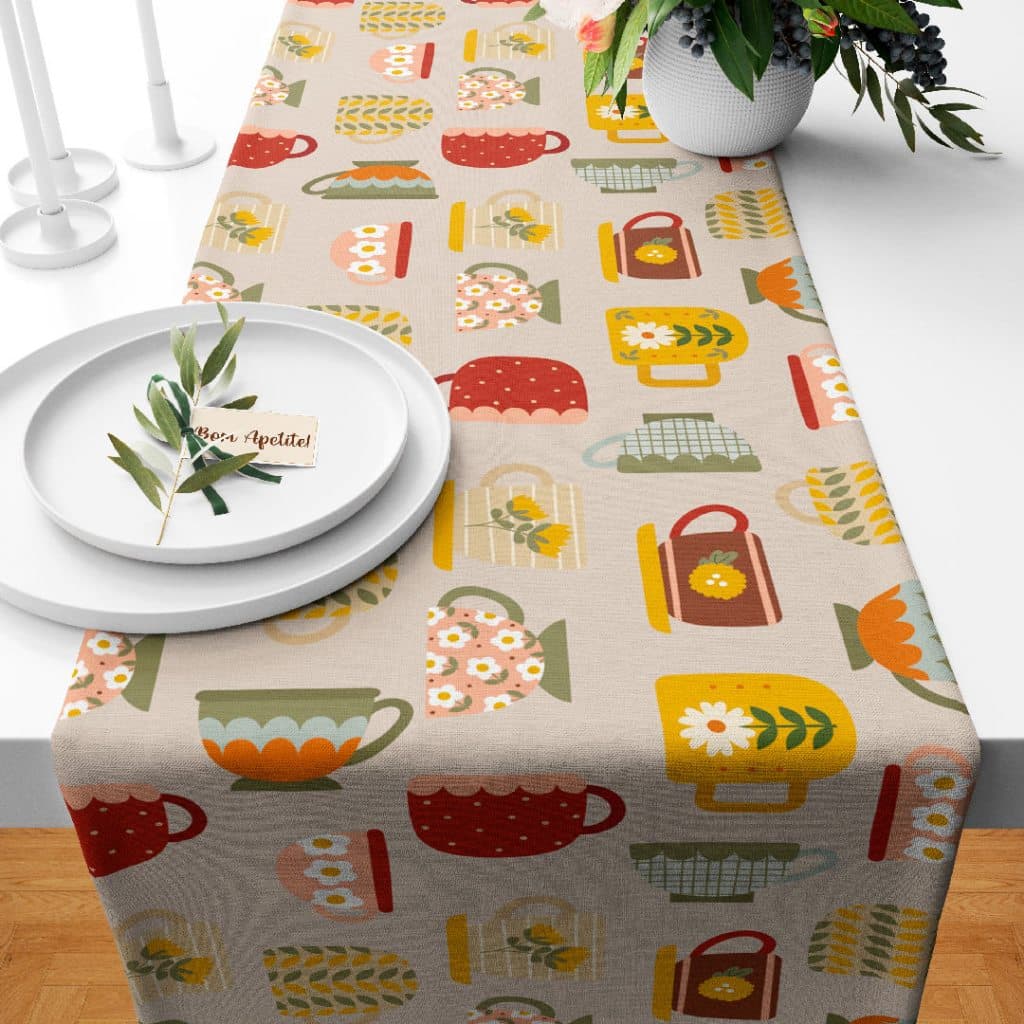 Caminho Trilho de Mesa Decoração Elegante Xícaras 110X35cm ENVIO RÁPIDO!!