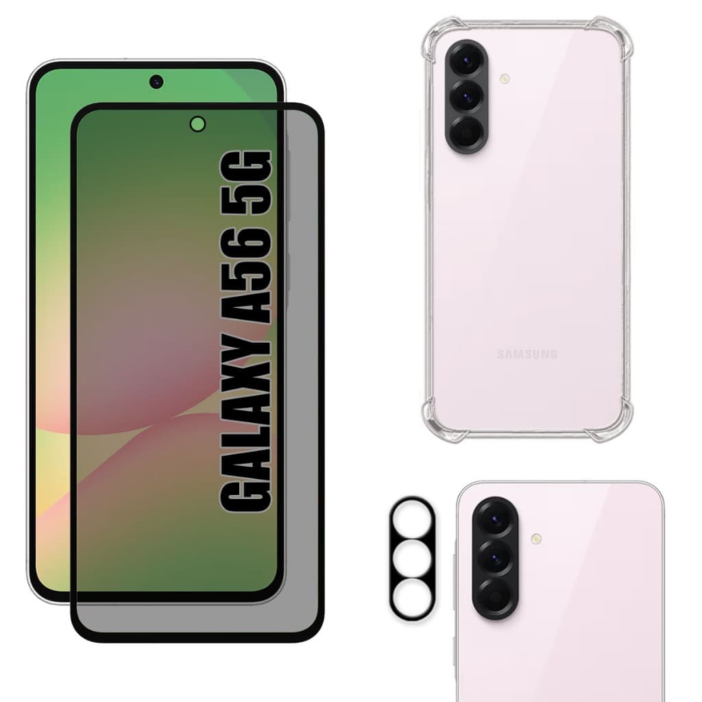 Película Para Galaxy A56 5G | Privacidade 3D - Capa Anti Shock - Película da Câmera 3D