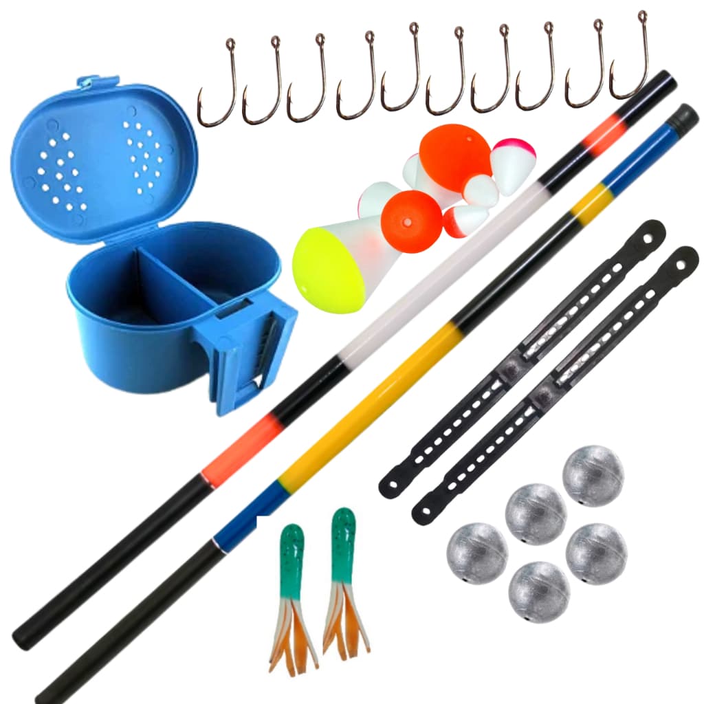 Kit Pesca Completo Leve Vara de Pesca Telescopica Isca Anzol Boia Chumbada e Enrolador de Linha