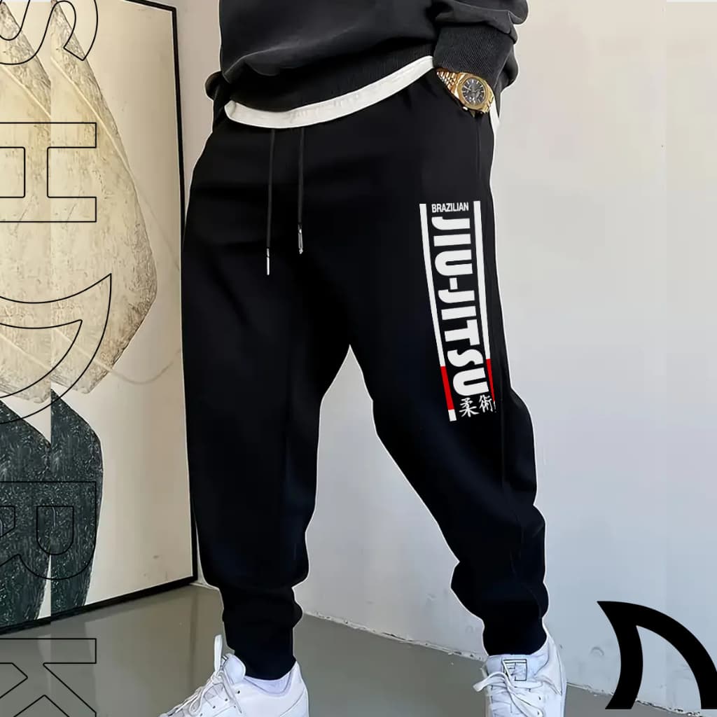 Calça Moletom Masculina Jiu Jitsu Luta Artes Marciais Esportiva Versatil Inverno