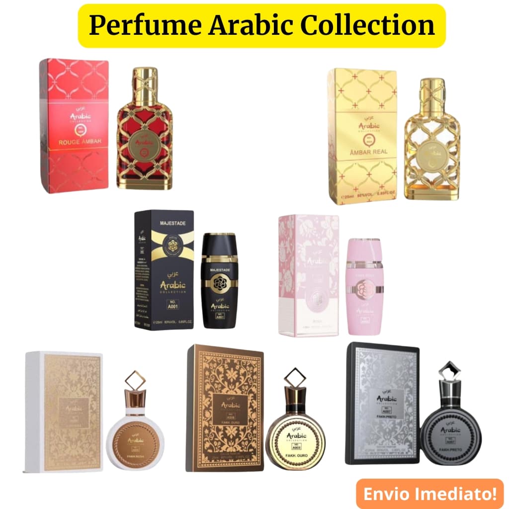 Perfume Arabic Collection Feminino e Masculino Miniatura 25ml -  Yara, Fakhar Rose, Asad.