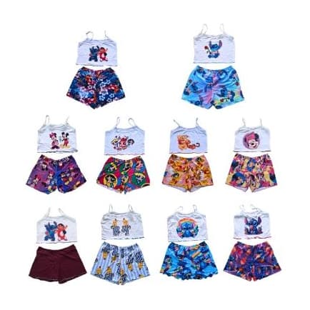 Kit 6 Pijamas Estampados Baby Doll Feminino Promoção Imperdível !