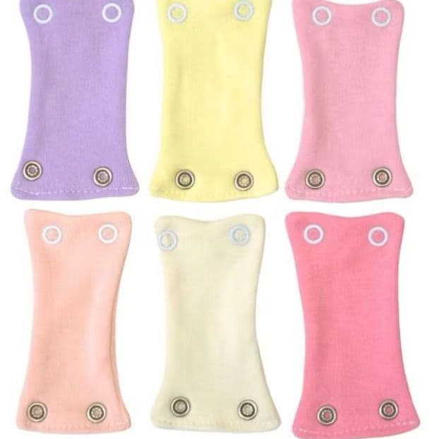Alongador de Bodie 100% Algodão Kit 4 Prolongador 2 Botões Body de Bebê Cores Variadas Extensores