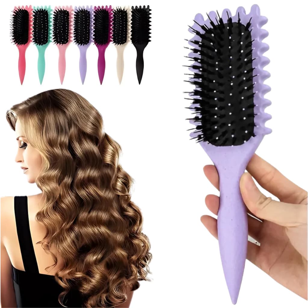 Escova Finalizadora Antifrizz para Cabelos Cacheados e Ondulados – Suave e Sem Quebrar os Fios