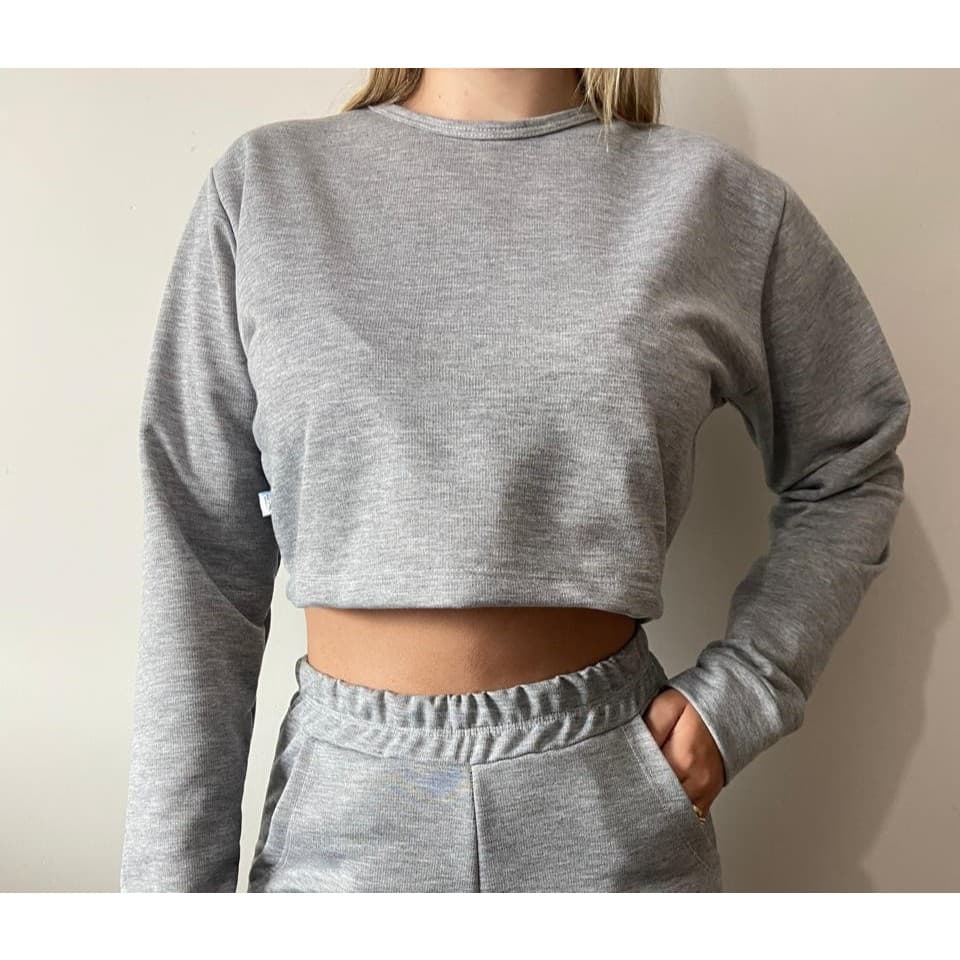 cropped feminino inverno manga longa moletom
