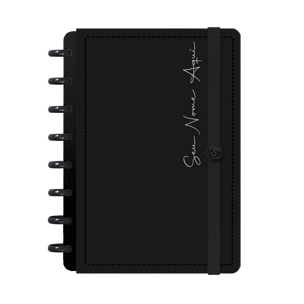 Caderno De Disco Iscool Inteligente Personalizado 80 Folhas Solid Colors Preto