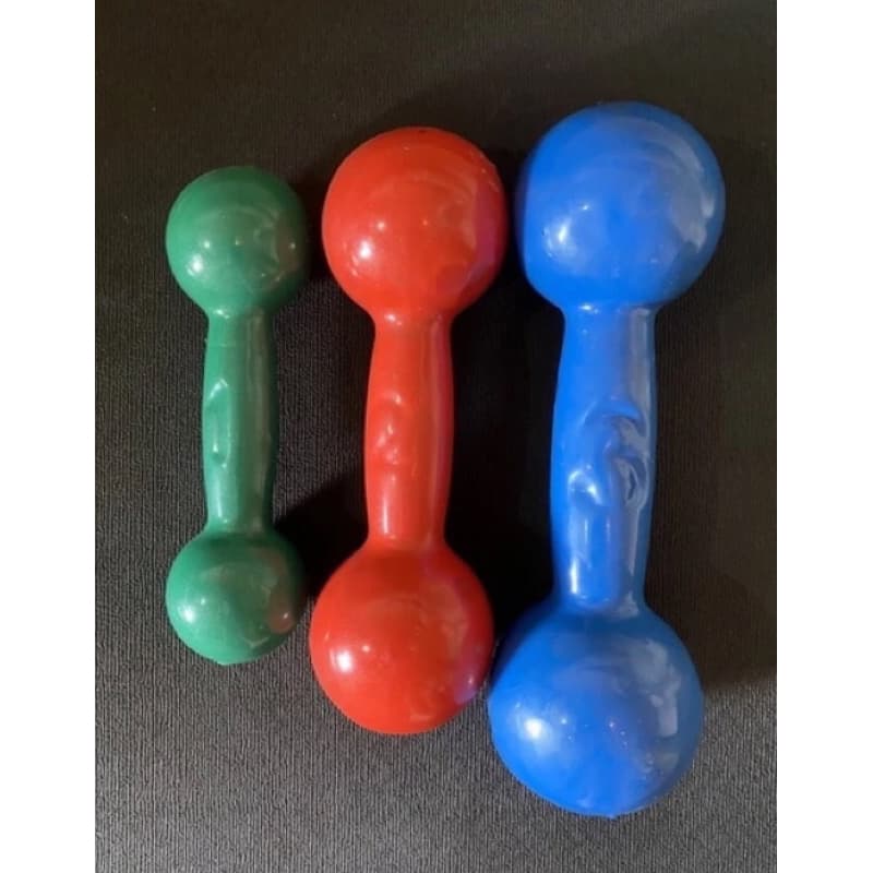 kit Halteres emborrachado 1KG + 2KG + 3KG - 6kg total - (1 unidade de cada) cores variadas