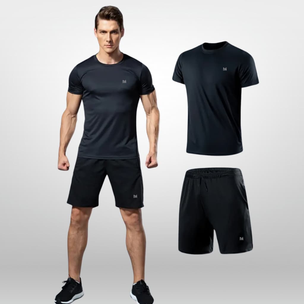 Conjunto Academia Masculino CAMISA + SHORT Dry Fit para Academia/Futebol/Esportes