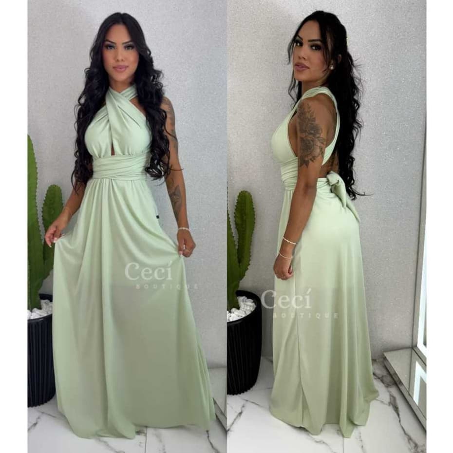Vestido Multifuncional Longo Elegante Multiformas Festas Noivado Madrinha de Csamento Formatura