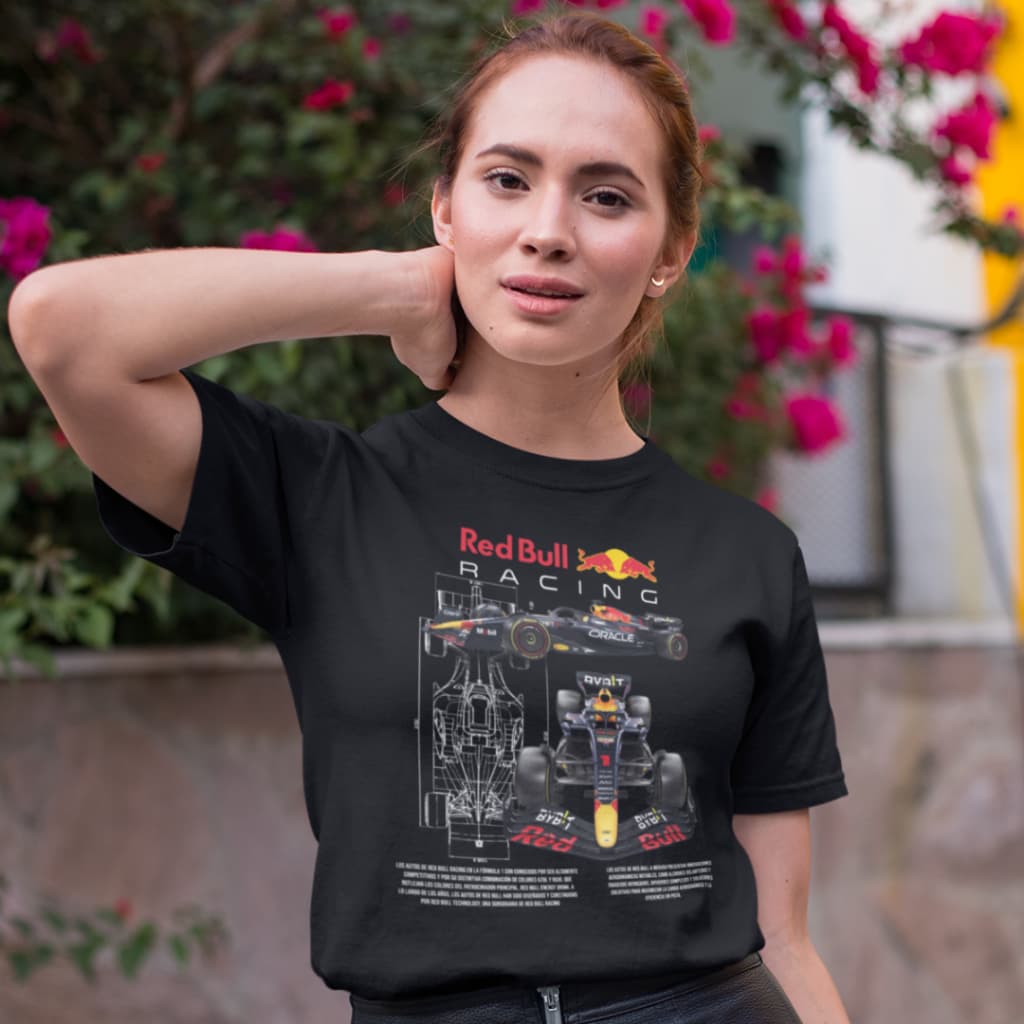Tshirt Feminina Estampada Fórmula 1 Red Bull Racing Look Automotivo Estiloso Street Casual