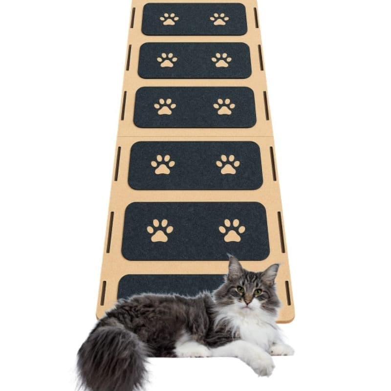 Rampa pet cachorro gato antiderrapante arranhador anti stress MDF 4mm com carpete 47 cm subir e descer sofá