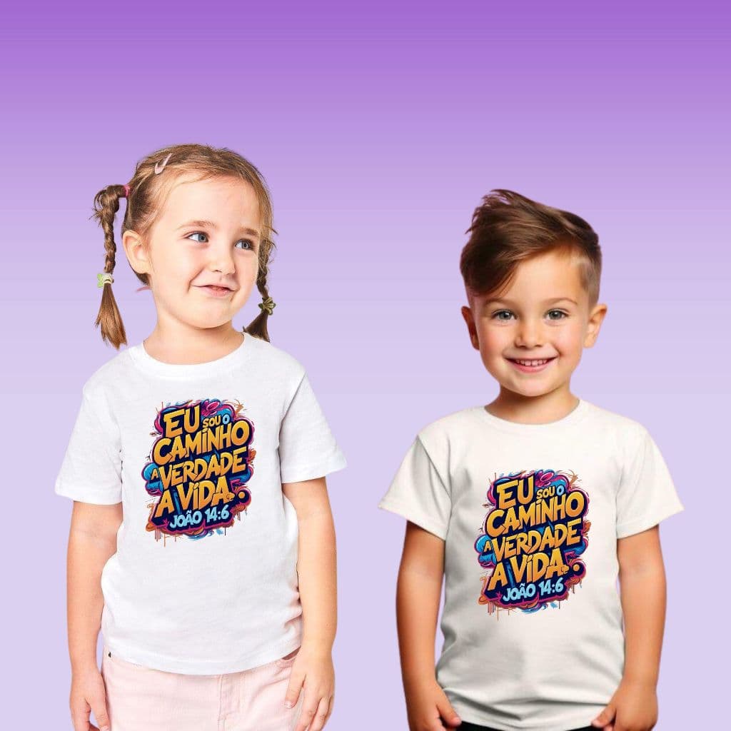 Blusa Camisa T-shirt Infantil Unisex Frases Evangélicos Vários Modelos
