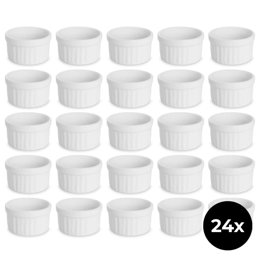Kit 24 Ramequin Porcelana 100ml Molho Finger Forno Brulee Creme Resistente Forno Food Primeira Linha