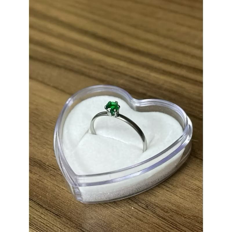 Unidade Anel De Aço Inox Prateado Solitário Pedra Colorida Pedra Zircônia 4mm Formatura ou Debutante