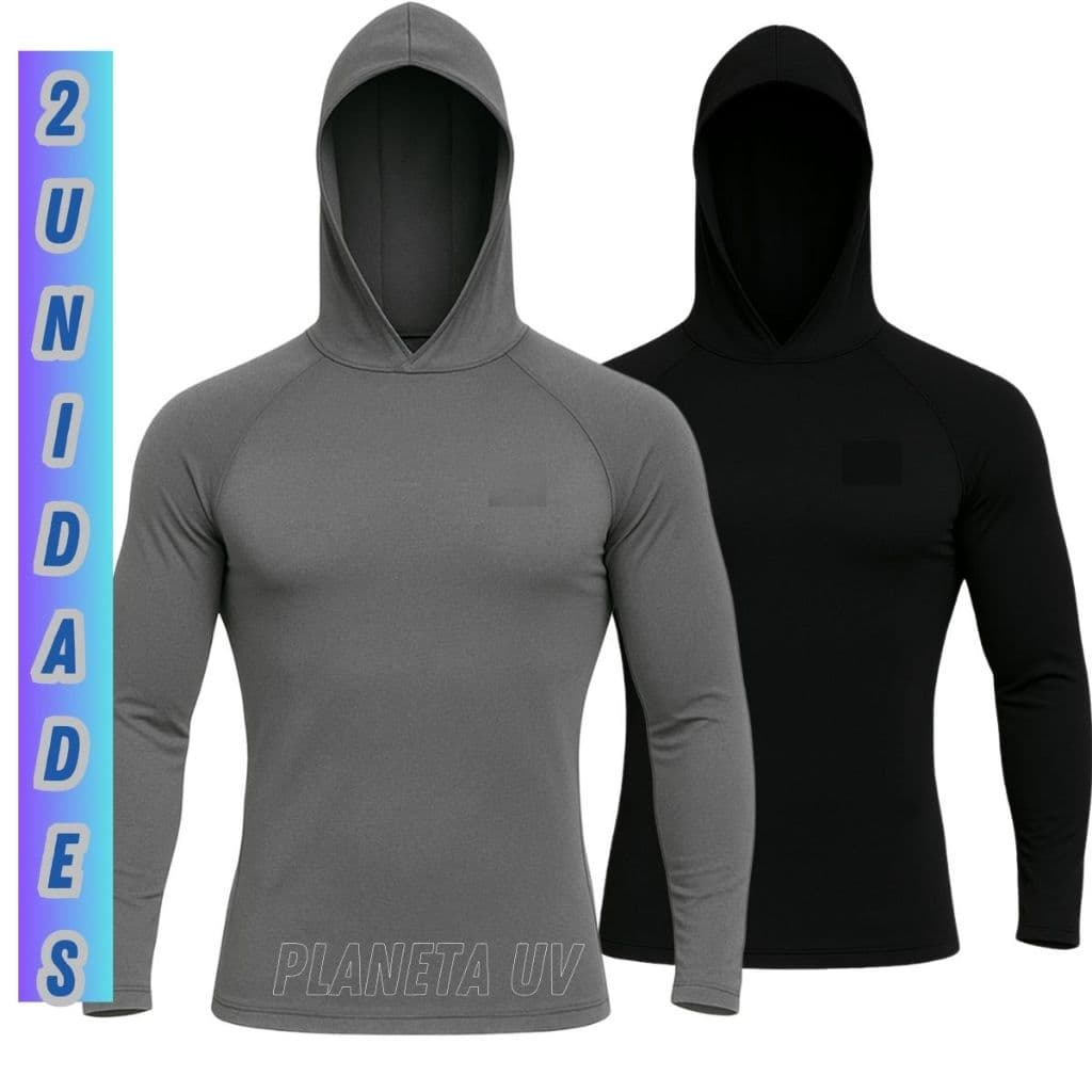 KIT 2 CAMISA TÉRMICA DE CAPUZ 2 UNIDADES GG e PLUZ SIZE G1 - G2 - G3