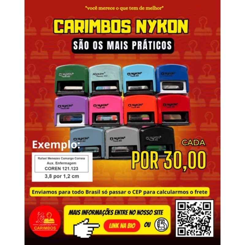 Carimbo automático nykon C20 (personalize como preferir)
