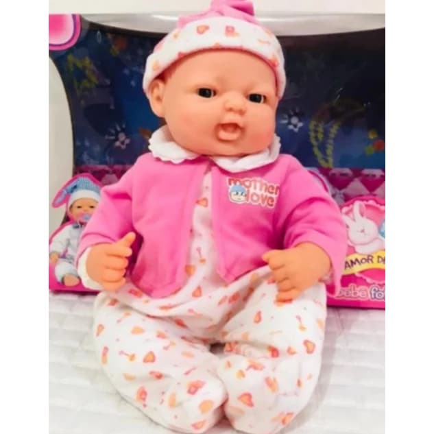 Bebé Fofucho Bebê Expressão real chora, ronca e dorme
