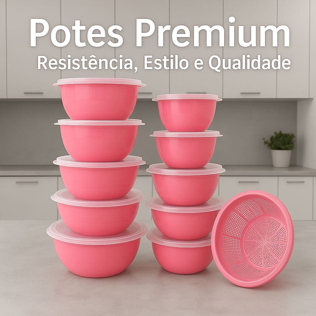 kit 11 peças reDONDO  /potes/Tapoer/Vasilhas