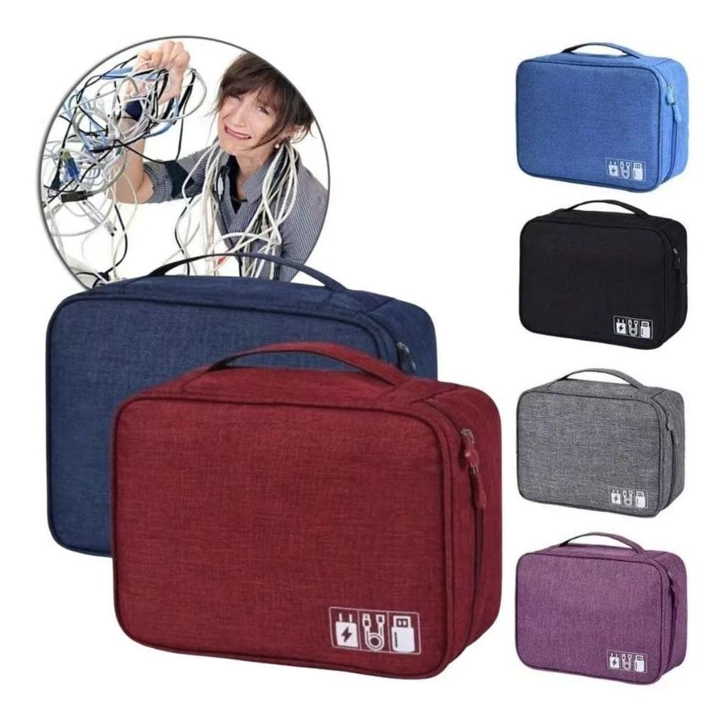 Bolsa Bag Organizadora Para Cabos Fios Fone Pen Drive Cartão Bolsa Organizadora Cabos Eletrônicos Multifuncional Estojo