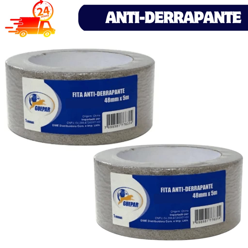 fita anti-derrapante 5 Metros Guepar Preta ou Transparente