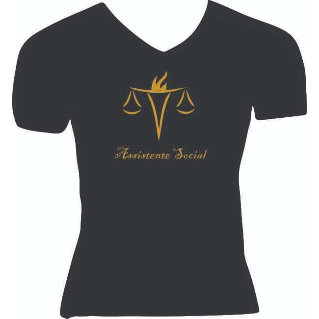 Camisa assistente Social  silk dourado