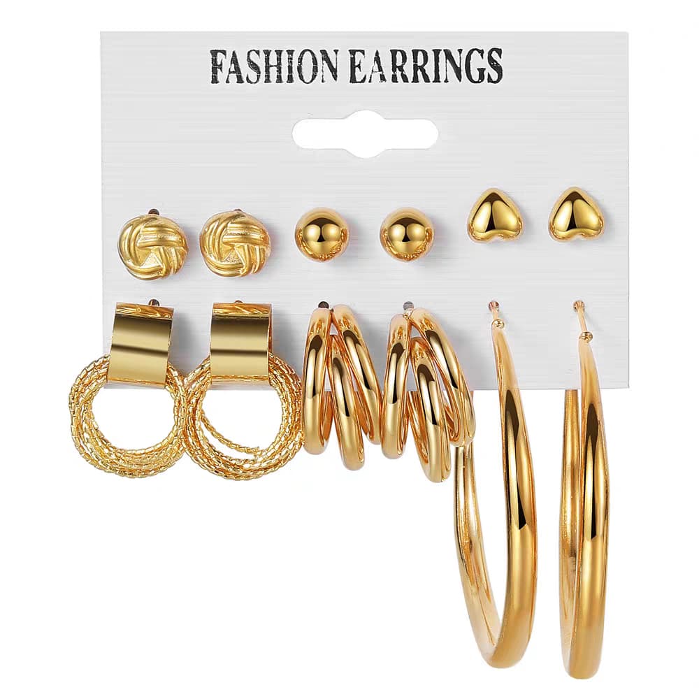 Kit 6 pares de brincos com argolas prata925 e dourada18k