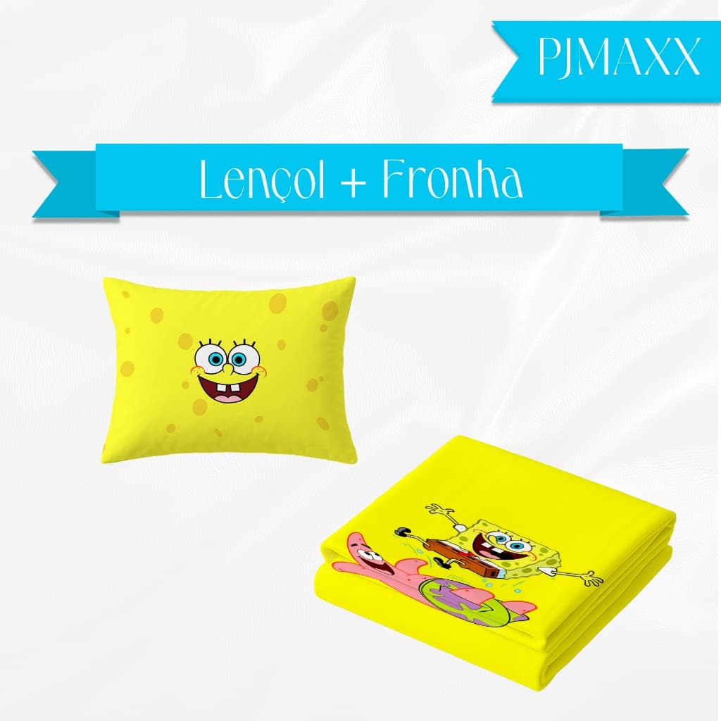 Jogo de Cama Infantil Lençol e Fronha Tema Bob Esponja