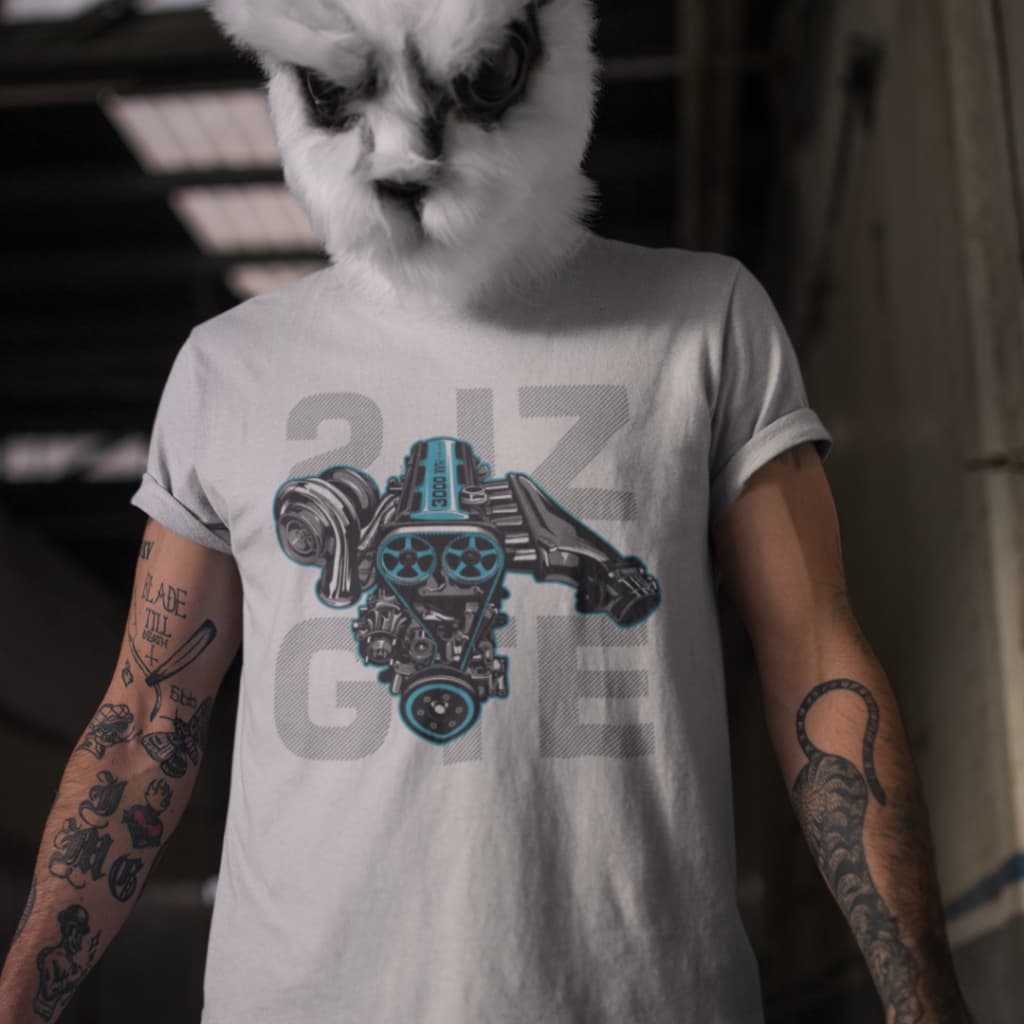 Tshirt Masculina Estampada Motor 2JZ GTE Estilo Racing Streetwear Carros Turbo Drift Esportivo