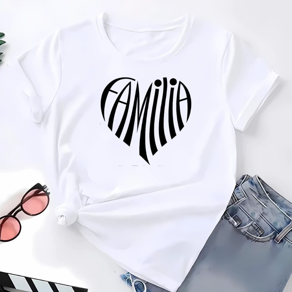 BlusaT-shirt Linda 100% Algodao Camiseta Feminina Familia Camisa Premium