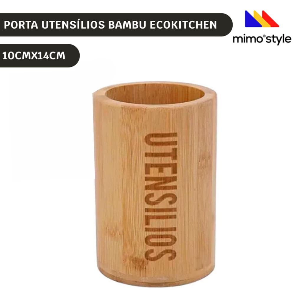 Porta Utensílios Bambu Ecokitchen 10x14cm Mimo Style