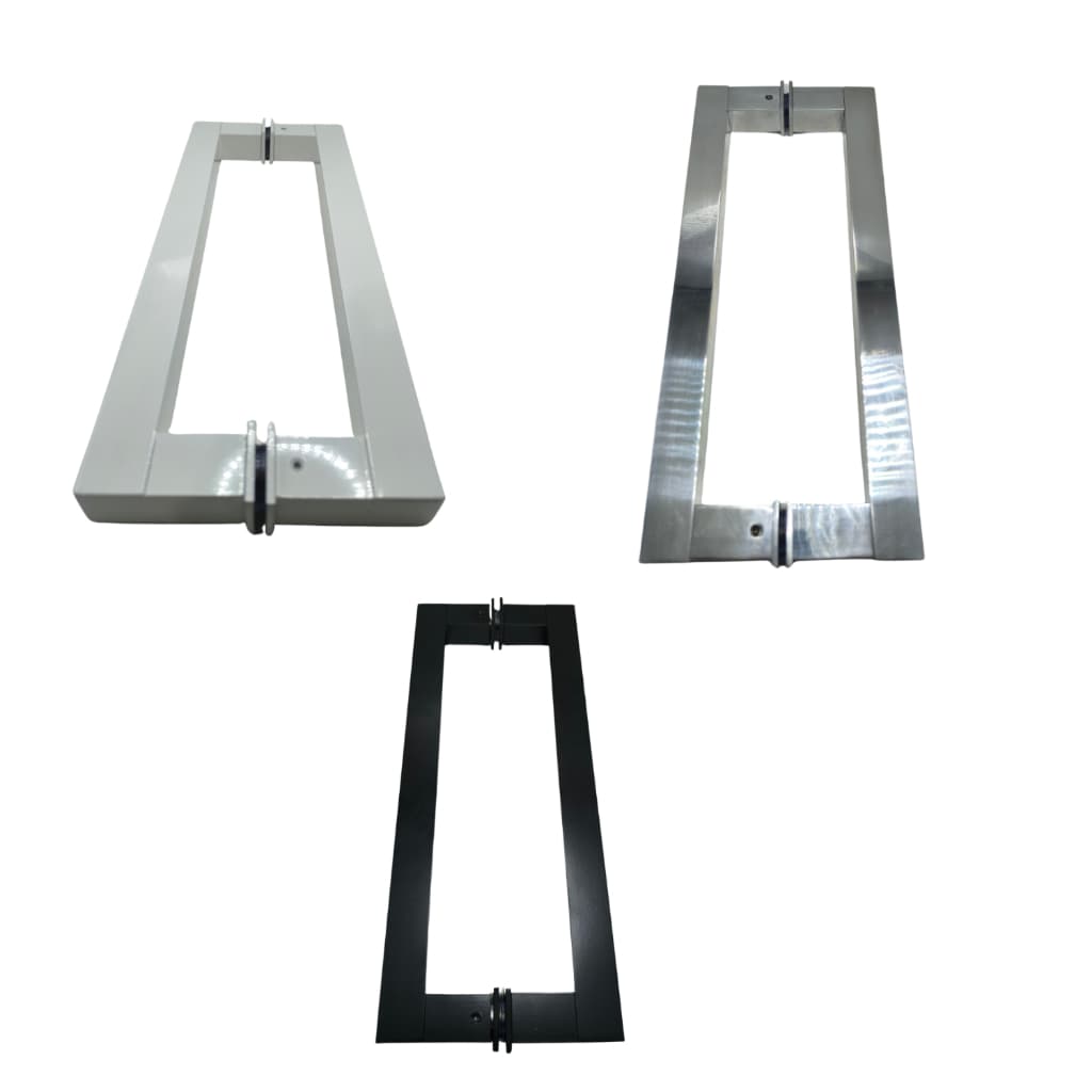 Puxador Topazio Alumínio Quadrado 30cm Porta Pivotante Vidro