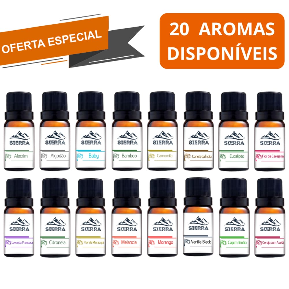 Essências Para Umidificador Aromatizador e Difusor Elétrico 10ml Hidrossolúvel Aromaterapia