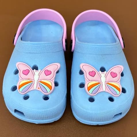 Babuche Sandália Borboleta Rosa Infantil Meninas Papete Chinelo Confortável