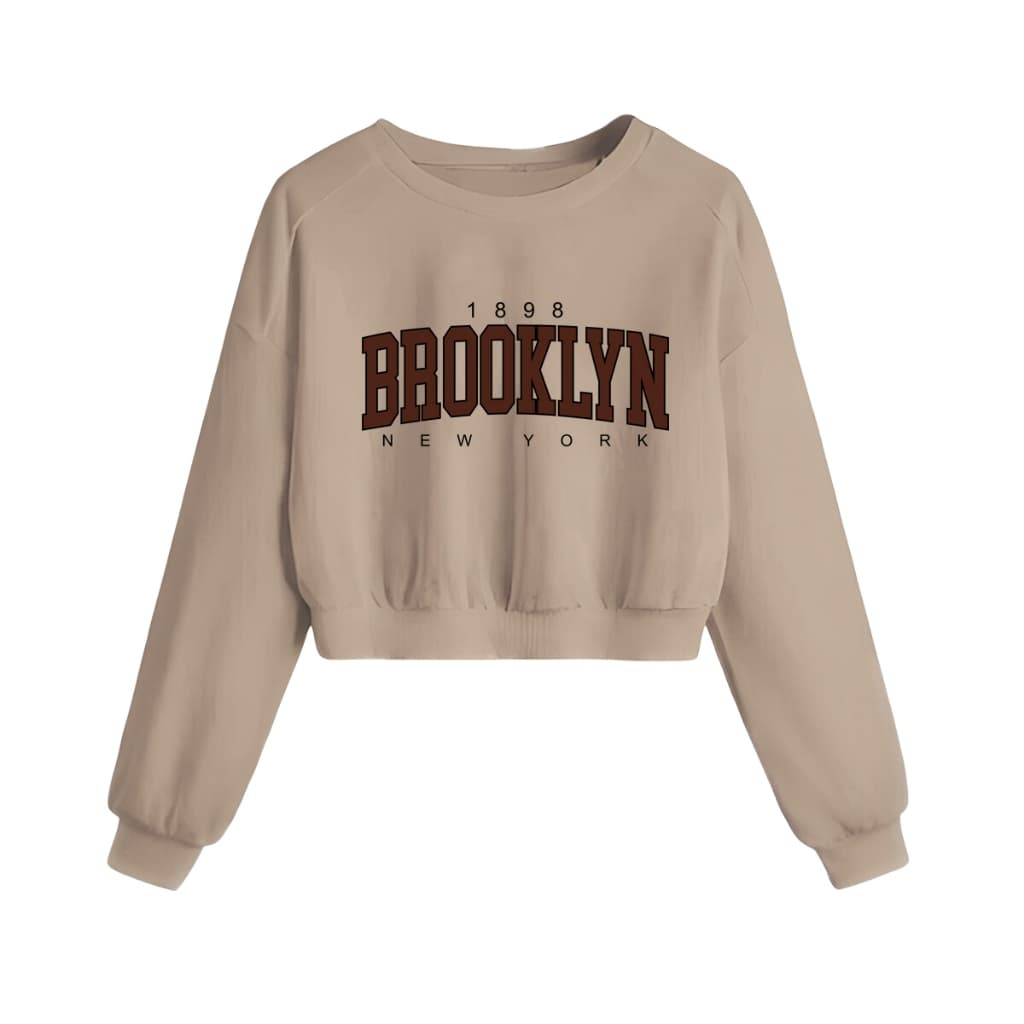 Moletom Cropped Blusa de Frio Confortavel Qualidade Premium Brooklyn