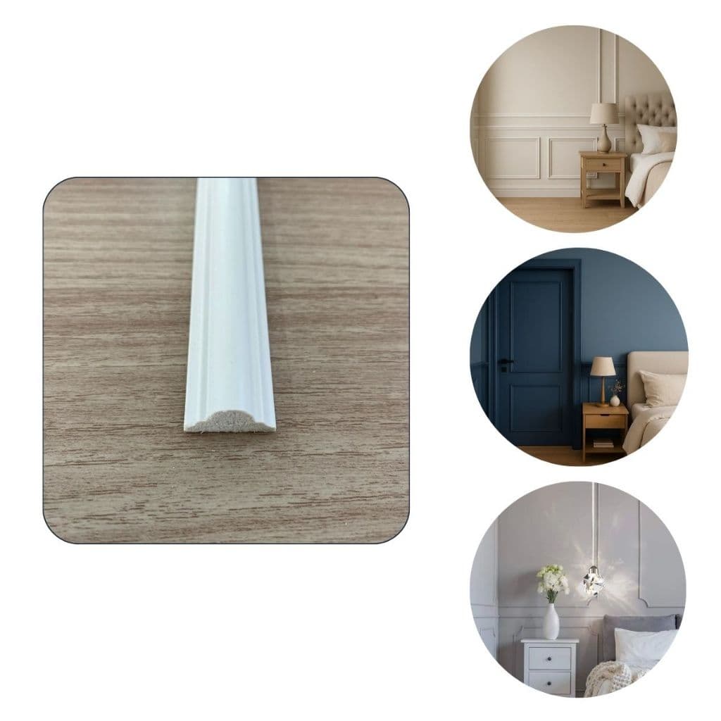 Kit 8 Barras Rodameio 2cm Boiserie Moldura Poliestireno 1m