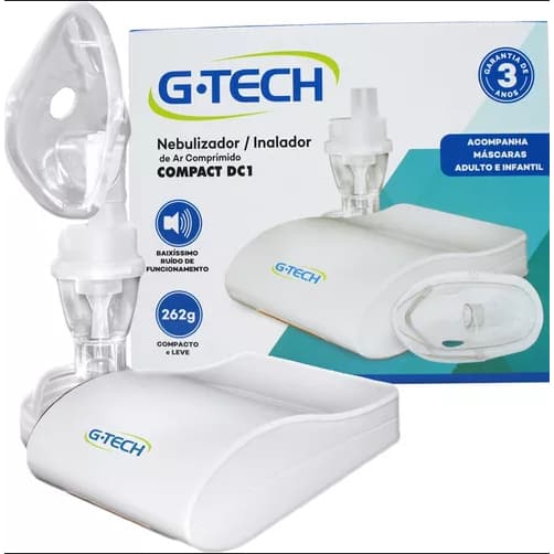 Nebulizador e Inalador Bivolt Super Flow Compact DC1 G-Tech